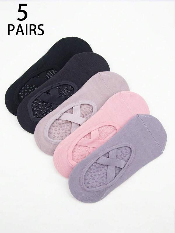 1/5 pares de calcetines cortos de yoga para mujer con silicona antideslizante, calcetines de pilates, barre y fitness para interiores, calcetines deportivos de tobillo para primavera/verano