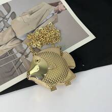2025 New Cute And Unique Crossbody Purses Evening Clutch Bag For Women Fish Shape Shoulder Crossbody Bag Fashion Handbag Satchel Purse Gifts - 金色 - 查看 4