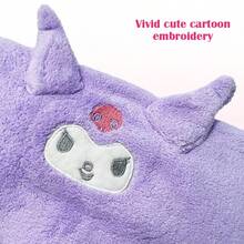 Miniso 三丽鸥库洛米珊瑚绒毛巾 | 采用优质珊瑚绒面料，如云般柔软，吸水性强，能快速擦干水渍，保持肌肤干爽。（1条装） - 紫色 - 查看 2