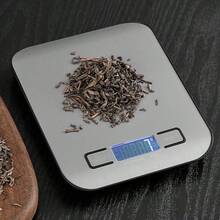 1 pieza Báscula digital compacta de cocina, báscula electrónica inteligente de acero inoxidable con pantalla LCD, pequeña báscula para hornear (g), báscula para joyas, café, especias y utensilios de cocina - Plateado - Ver 8