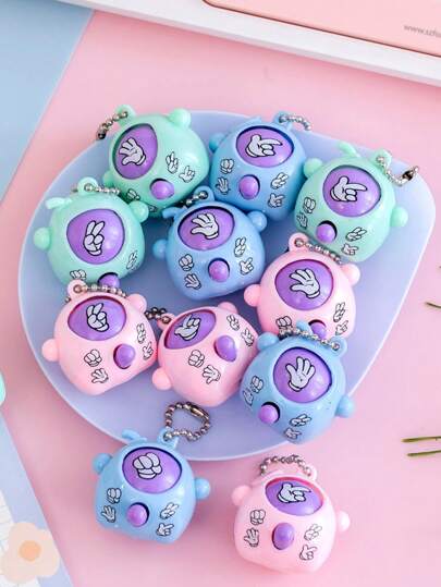 2/5/10 件新奇迷你石头剪刀布鸡蛋钥匙扣、婴儿礼物、派对游戏奖品、创意小礼物、生日礼物、婚礼派对回礼、填充物、嘉年华派对包返校、女孩/男孩学校用品、背包、学校用品