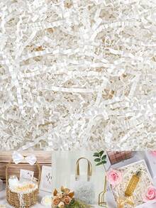 500g/100g/50g- Crinkle Cut Paper Shred Filler, White Crinkle Paper Shredded Paper Stuffing For Gift Wrapping Baskets Box Filling Birthday Father's Day Gifts Wedding Anniversary Christmas - 彩色 - 查看 2