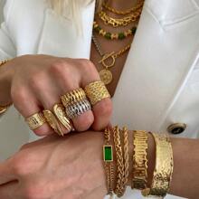 女士金戒指，独特设计，18K镀金防水天使翅膀戒指，可调节开口，波西米亚风格饰品，夏季必备海滩旅行度假风格戒指