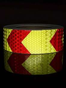 1 件红色/黄色反光胶带 - 适用于卡车/船舶的海洋级 PET，118 英寸防水安全带（3M 粘合剂，高可见度 - 紅黃色 - 查看 3