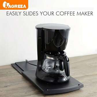IAGREEA 1pc Kitchen Accessories Sliding Tray For Coffee Maker - 12 Inch Countertop Slider With Smooth Rolling Wheels, Handy Appliance Moving Caddy For Blender, Toaster, Air Fryer, Pot, Food Processors, Aid Mixer | Ideal For Kitchen Counter, Cabinet, Pantry Organization