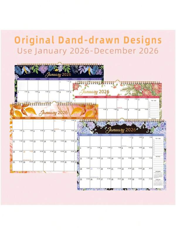 2026 New Year Wall Calendar, Office Supplies, Home Wall Decor, Planner Organizer, Time Management - Schedule Planner, Wall Hanging Calendar - Floral & Plant Themed Calendar - Monthly Planner - Weekly Planner - Daily Planner - Christmas Gift - Thanksgiving Gift