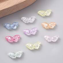 30颗透明亚克力天使翅膀蝴蝶结珠饰,仙女翅膀蝴蝶结散珠,适用于珠宝制作,如手链、耳环、项链、DIY手机链等工艺品。 - 亞克力珠 - 查看 2