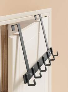 1 pieza Perchero de ganchos sobre la puerta, perchero de almacenamiento multifuncional de metal resistente con ganchos para colgar abrigos, toallas, bolsos, sombreros para la entrada, cocina, baño y sala de estar