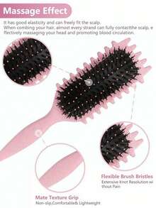 Lược tạo kiểu tóc xoăn – Lược gỡ rối và tạo kiểu với thiết kế cạnh gợn sóng, dụng cụ chống xù và tạo độ phồng cho tóc để tách tóc xoăn, nâng và làm phồng cạnh, lý tưởng cho tóc ướt và khô, chăm sóc tóc hàng ngày cho phụ nữ, lược tạo kiểu tóc xoăn và gợn sóng, trở lại trường học, vật dụng thiết yếu khi đi du lịch, phụ kiện tóc cho phụ nữ - Nhiều màu - Xem 8