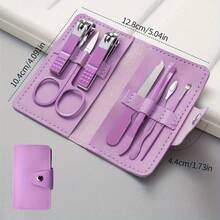 Conjunto de 7 cortadores de unhas de aço inoxidável de alta qualidade - Kit de manicure moderno com cortador de unhas, utensílios pessoais para cuidados com as unhas em casa e em viagem, baixa alergia, design dobrável, kit de cuidados com as unhas ideal para viagens | Kit moderno para cuidados com as unhas | Cortadores de unhas duráveis, itens essenciais para cuidados com as unhas - Multicolorido - Ver 14