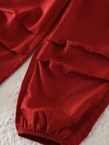 年轻女孩时尚字母蝴蝶结刺绣长袖上衣和纯色踝带工作裤两件套秋季春季服装套装