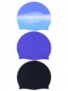 3个装男童防水硅胶泳帽，泳池泳帽 - 彩色 - 查看 6