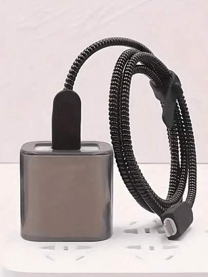 5pcs Black Charging Adapter & Cable Protector Sleeve Set Compatible With Iphone 14/15 Pro Max, IPhone 13/12/11 18W/20W Charger Winder, Anti-Bending Boyfriend/Girlfriend Gift Nan Charger Accessories Phone Accessories