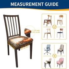 1/4/6/40 piezas Cubiertas de silla de fibra de leche estirables y extraíbles con estampado de hojas de otoño, girasoles y calabazas, para restaurante, cocina, comedor, hotel - Fundas de cojín de silla cuadradas extraíbles y suaves