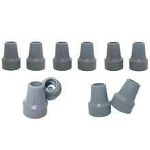 10 Regatónes 3/4 Repuesto Para Muleta Tipo Americano Con Arandela Negro y Gris - Gris - Ver 1