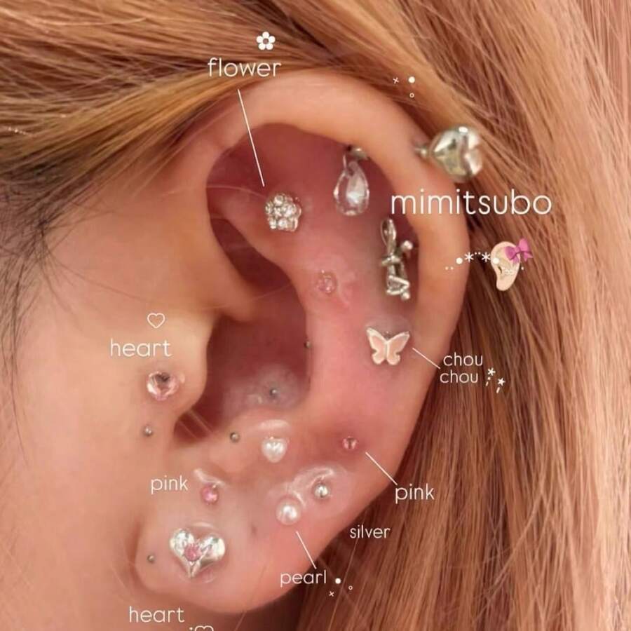 Ear Acupuncture Jewelry Beads Type 20 Beads Stainless Steel Ear Acupuncture Stickers Home - L - 查看 1
