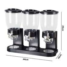 Triple Food Dispenser 6L Countertop Dry Food Dispenser Cereal Container Dispenser - Black - View 7