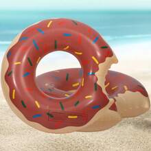 1 pezzo Ciambella gonfiabile circolare per piscina, oggetto galleggiante disponibile in rosa e marrone, adatto per spiaggia, mare, regali di compleanno, feste di vacanza, regali estivi, divertimento e relax per adulti in vacanza, adatto per scattare foto estive