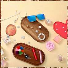 1pc Rosewood Serving Tray, Wooden Platter, Charcuterie Board For Appetizers, Desserts, Fruit, Bread, Vegetables, Home Decor, Restaurant Food Serving Back To School - Brown - View 10