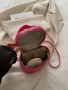 Túi mini nhẹ, túi dây xích, túi chần bông, túi xách tay, túi xô, phù hợp cho nữ sinh, sinh viên và phụ nữ công sở, tuyệt vời cho văn phòng, trường đại học, công việc, đi làm, hoạt động ngoài trời, du lịch và dã ngoại. - Màu Hồng Tươi - Xem 8