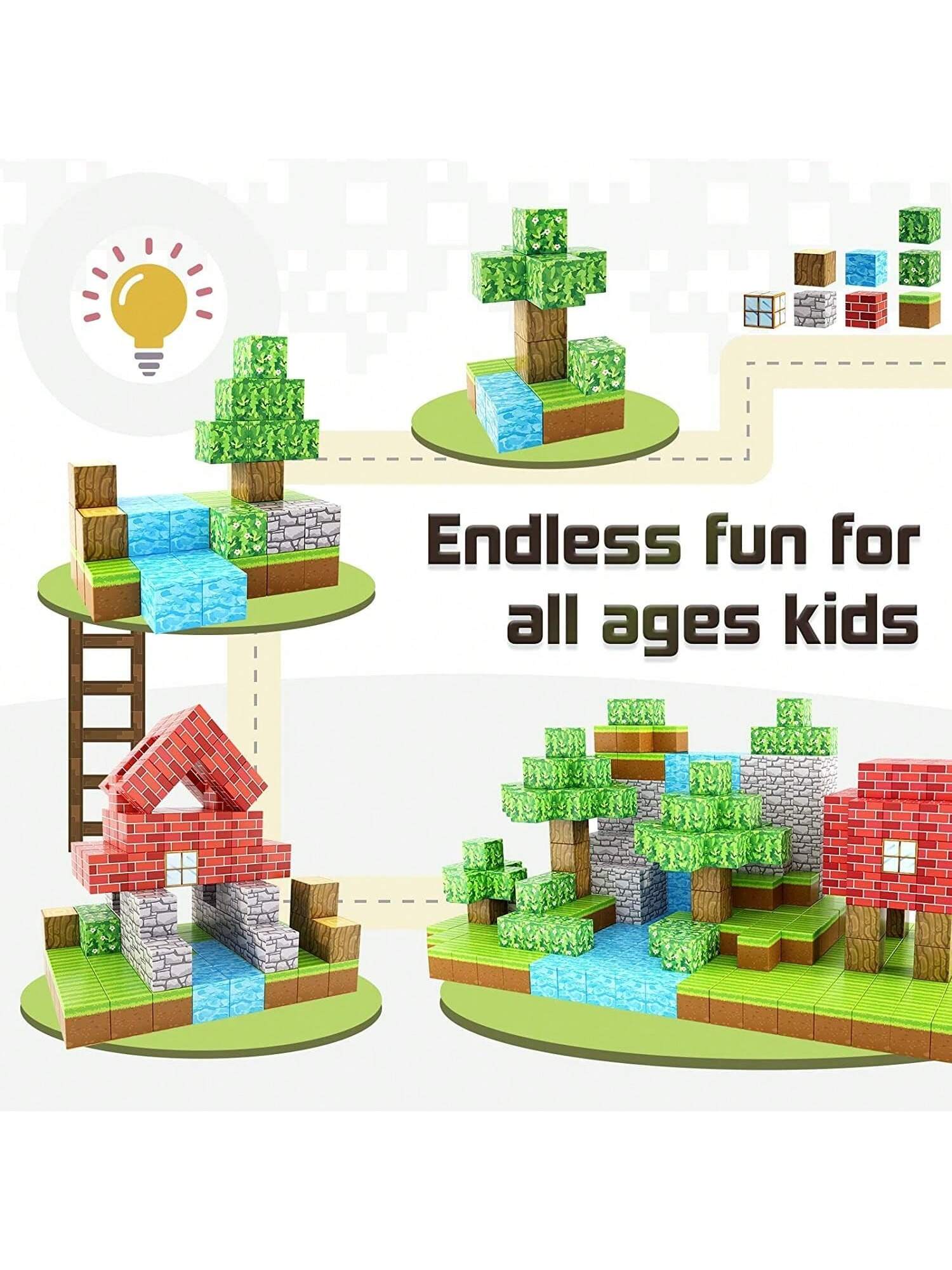 مجموعة مكعبات البناء المغناطيسية - مكعبات استشعاري...