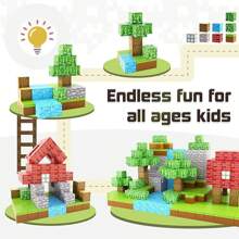 Magnetic Building Blocks Set - Children STEM Sensory Cubes, Develop Creativity, Build Magnetic Mineral World, Improve Problem-Solving Skills, Halloween, Christmas, Birthday Gift Toy, Magnetic Building Toys Set, Perfect Sensory DIY Toy For Boys And Girls, Endless Fun (Random Color And Pattern Style)