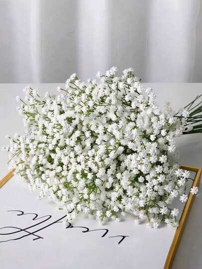 100pcs Artificial Flowers Baby Breath Flower Fake Gypsophila, Roose Gypsophila Artificial Flowers Gypsophila Plants Gypsophila Flowers Gypsophila Artificial Bouquet Gypsophila Artificial Flowers For Wedding Bridal Bouquets Home Crafts Decoration, For Wedding Party Home Decoration Floral Bouquets DIY Accessories, Valentine Day, Gift Gifts Birthday Graduation- Plastic Flowers!!Christmas Decorations For Home