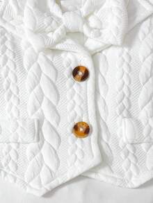 Conjunto de 3 piezas para bautizo de niño: body de manga larga con chaleco de punto trenzado de solapa + pantalones + gorro, traje lindo para ceremonia de bautizo