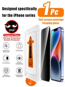 1 片 Apple 隐私屏幕保护膜，全屏覆盖，自动贴合，适用于 17/16 Pro Max/16/16 Pro/16 Plus/15 Pro Max/15/15 Pro/15 Plus/14 Pro Max/14 Pro/14/14 Plus/13 Pro Max/13/13 Pro/12/11/XS/XS MAX/XR 隐私玻璃屏幕保护膜，自动除尘，无气泡，易于安装 - 黑色 - 查看 2