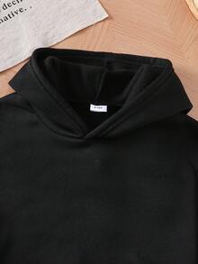 Tween-Jungen 1 Stück Halloween Sweatshirt mit lockerem, bedrucktem Geistermuster und Kapuze, ein Outfit für Herbst und Winter, perfekt für Halloween Partys