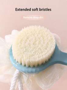 1 件装二合一双面沐浴刷，长柄软毛，长柄沐浴刷，多功能刷子，用于背部擦洗，背部去角质和淋浴清洁 - 彩色 - 查看 7