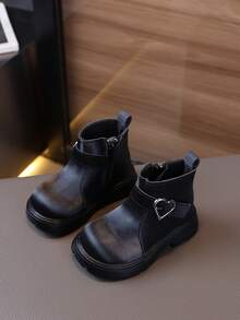 1 Paar Kinder Herz Vintage Stiefel, weiche Sohle modische vielseitige Leder Stiefeletten, für Jungen & Mädchen