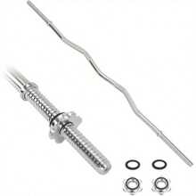 EZ Bar, EZ Curl Bar 4ft, Barbell Bar, Barbell Weight Bar With 2 Spring Clips - Style1 - View 5