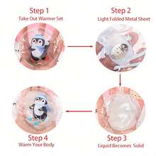 1 szt. Uroczy ogrzewacz do rąk z PVC z pingwinem, wielokrotnego użytku, szczelny, odpowiedni do aktywności na świeżym powietrzu, wędrówek pieszych, jazdy na nartach, zimowych spacerów – nie wymaga baterii. Prezenty świąteczne, ogrzewacze do rąk, prezenty dla mężczyzn, prezenty do skarpet, ogrzewacze do rąk z możliwością ładowania.