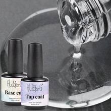 AWStorG 2Pcs 15ml Base Foundation No Wipe Top Coat Kit Transparent Vernis Semi Permanent UV Lacquer Varnish Gel Polish Nail Art Set