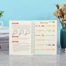 1 Stück Englisches Handschriftübungsheft, Spaß mit Mathe & Malen für Anfänger, Arbeitsheft für Stiftkontrolle-Training