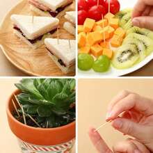 2000/3000 piezas de palillos de dientes de bambú natural, palillos de madera duraderos para el hogar, restaurante, hotel, limpieza dental, cocina, fiesta, bufé, manualidades