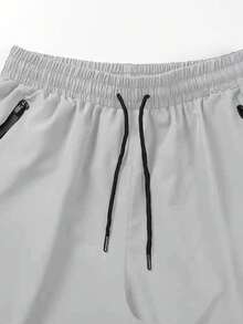 Bộ 3 quần short thể thao chạy bộ ngoài trời màu trơn thoáng khí thoải mái làm mát cho bé trai, mùa hè - Màu Xám nhạt - Xem 5