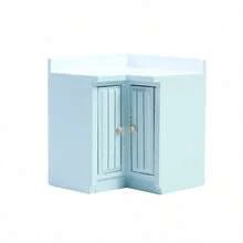 1/12 Escala Muebles de Cocina de Juguete Miniatura de Madera para Casa de Muñecas - Incluye Gabinete, Refrigerador, Estufa, Fregadero y Mostrador, Adecuado para Decoración de Casa de Muñecas, Combinación Rosa