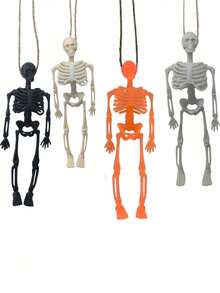 5pcs/10pcs Halloween Hanging Decor Skull Ornaments, Halloween Props Skull Model Figurines For Haunted House, Bar, Bedroom Decoration