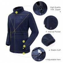 CAMEL CROWN Women's Full Zip Fleece Jacket With Pockets, Soft Polar Fleece Fabric, Warm Outdoor Spring Jacket/Sweater - Blue - View 2