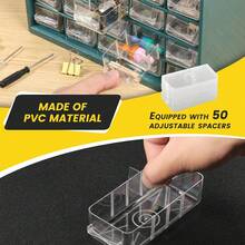 Contenedor de almacenamiento con cajones, organizador de herramientas de plástico de 25 cajones, organizador de tornillos, organizador de hardware, almacenamiento de herramientas profesionales de - A - Ver 5