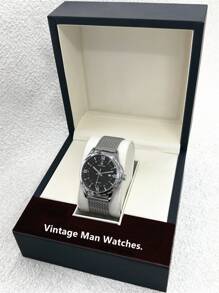 Pablo Raez ساعة رجالية أعمال ساعة معصم للرجال، هيكل من الفولاذ المقاوم للصدأ SUS304 بغلاف فضي، إطار فاخر أسود، جلد ناعم ومريح من الميكروفيبر، قطر كبير مع تاريخ، مقاوم للماء 50 متر، ساعة كوارتز رياضية كاجوال جديدة كهدية رائعة للأصدقاء أو عائلة الأب، مناسبة للحياة اليومية والعمل والحفلات