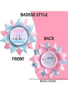 1/2 Gender Reveal Party Pins, Boy Or Girl Gender Reveal Party Brooch, Suitable For Baby Shower - Multicolor - View 2