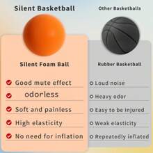 1pc 18cm(7.1 In) Silent Basketball, High Elasticity Solid Sponge Ball, Odorless Lightweight Soccer Ball, Rebound Ball, Soft And Bouncy, Lightweight And Easy To Grasp, Uncoated High-Density Foam Ball, Noiseless Sports Ball, Training Ball, Patting Ball, Sensitivity Dodgeball, For Indoor Outdoor Shooting Goal Playground Kickball Mute Ball Prom Classroom Noiseless Fun Toys