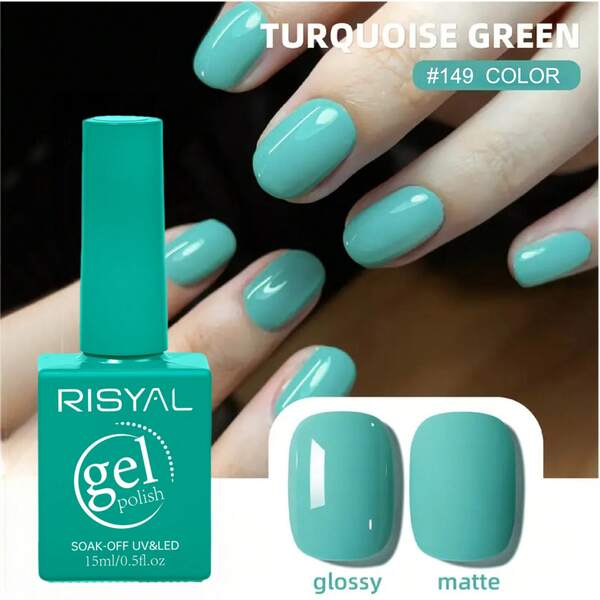 RISYAL RISYAL 149# Nuevo esmalte de gel turquesa súper brillante, esmalte de uñas de salón de larga duración, alta saturación y suavidad, regalo de Navidad para mujeres