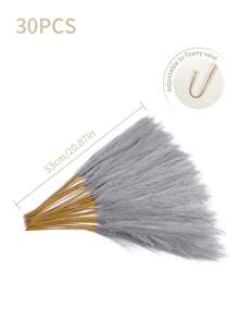 10/20/30 件人造蒲苇，波西米亚风装饰蒲苇，花瓶填充物现代家居装饰假植物，婚礼装饰，花园装饰，春季装饰，房间装饰 - 淺灰色 - 查看 2