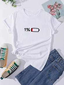 Camiseta con estampado geométrico con número - Blanco - Ver 2