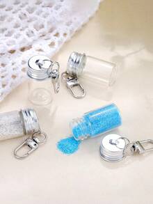 5/3/1 Stück kleine Glasflasche mit Aluminiumkappe, dekorative Wunschflasche, 7ml/0,2oz mit Schlüsselanhänger Handwerksgeschenk Anhänger DIY Glasgefäß Micro Nachrichtenflasche - personalisiertes Accessoire für Reisen, Heimdekoration
