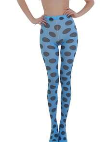 Women Sheer Tights Control Top Pantyhose Y2k Polka Dot Skinny Mesh Tights Fishnet Socking Leggings - 寶藍色 - 查看 1